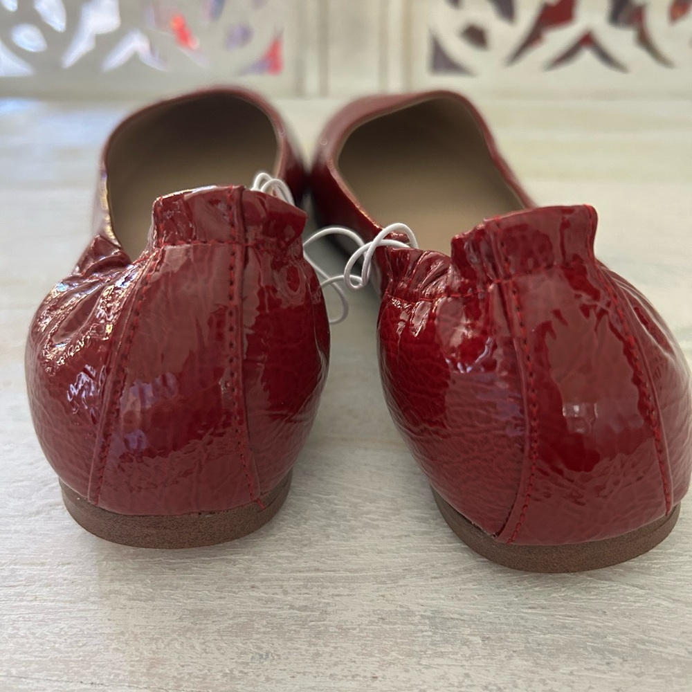 NIB Mossimo Supply Co. ONA Red Ballet Flats Patent Faux Leather Size 9 NEW - Picture 5 of 11